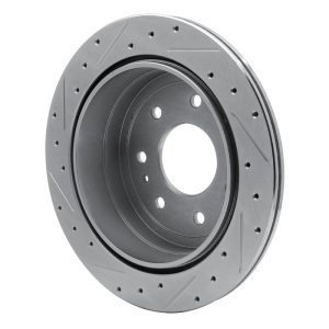 Ford F-150 Brake Rotor (1) - Rear Right - R1 Concepts - Drilled & Slotted - Silver - `04-`11